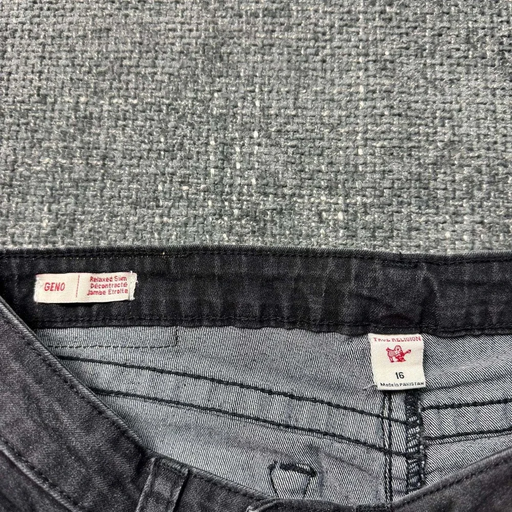True Religion Geno Relaxed Slim Jeans Women 16 Black Charcoal Streetwear Denim - Picture 8 of 13